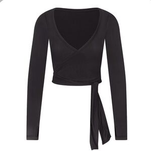Skims X nike wrap long sleeved crop top